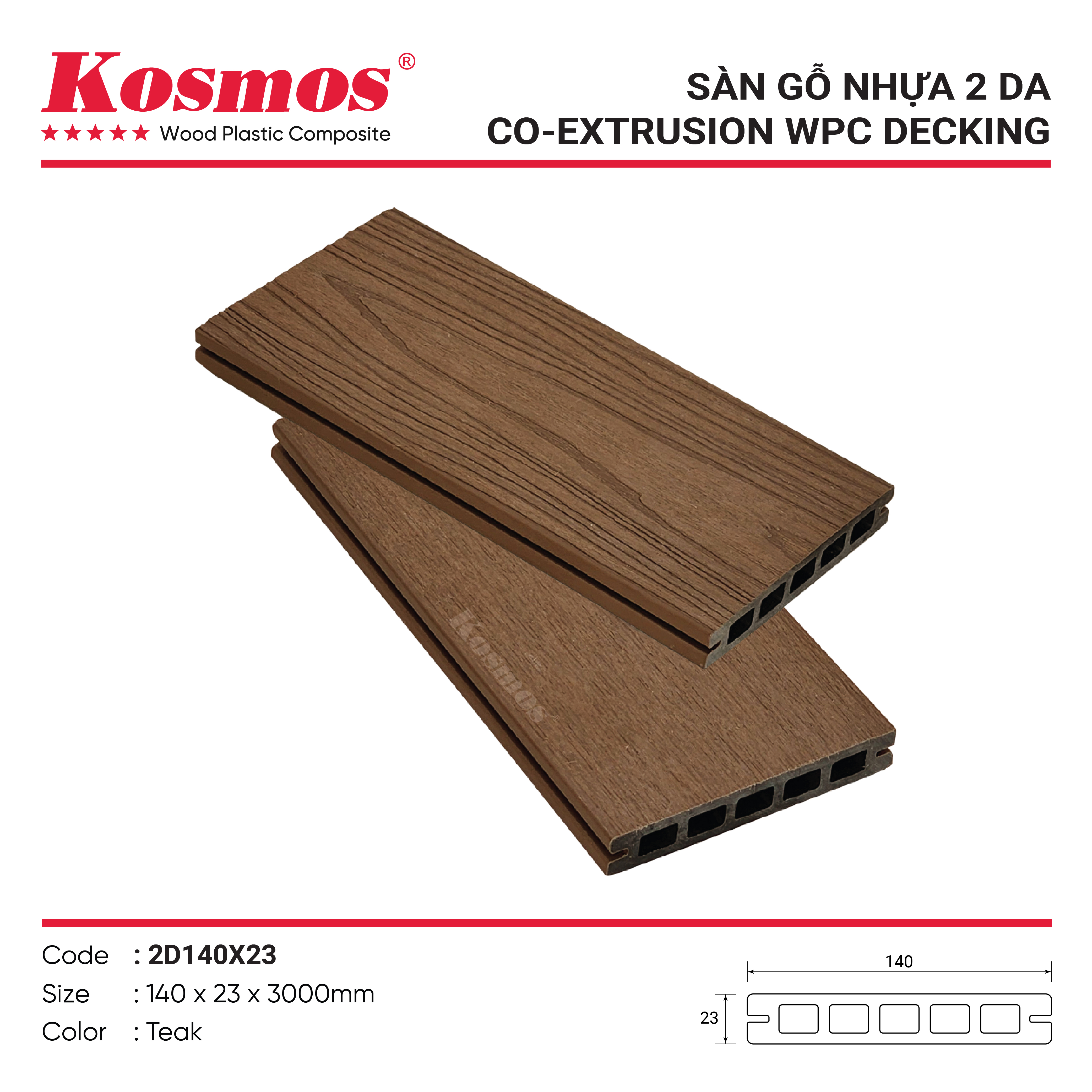 2D140x23  sàn nhựa kosmos