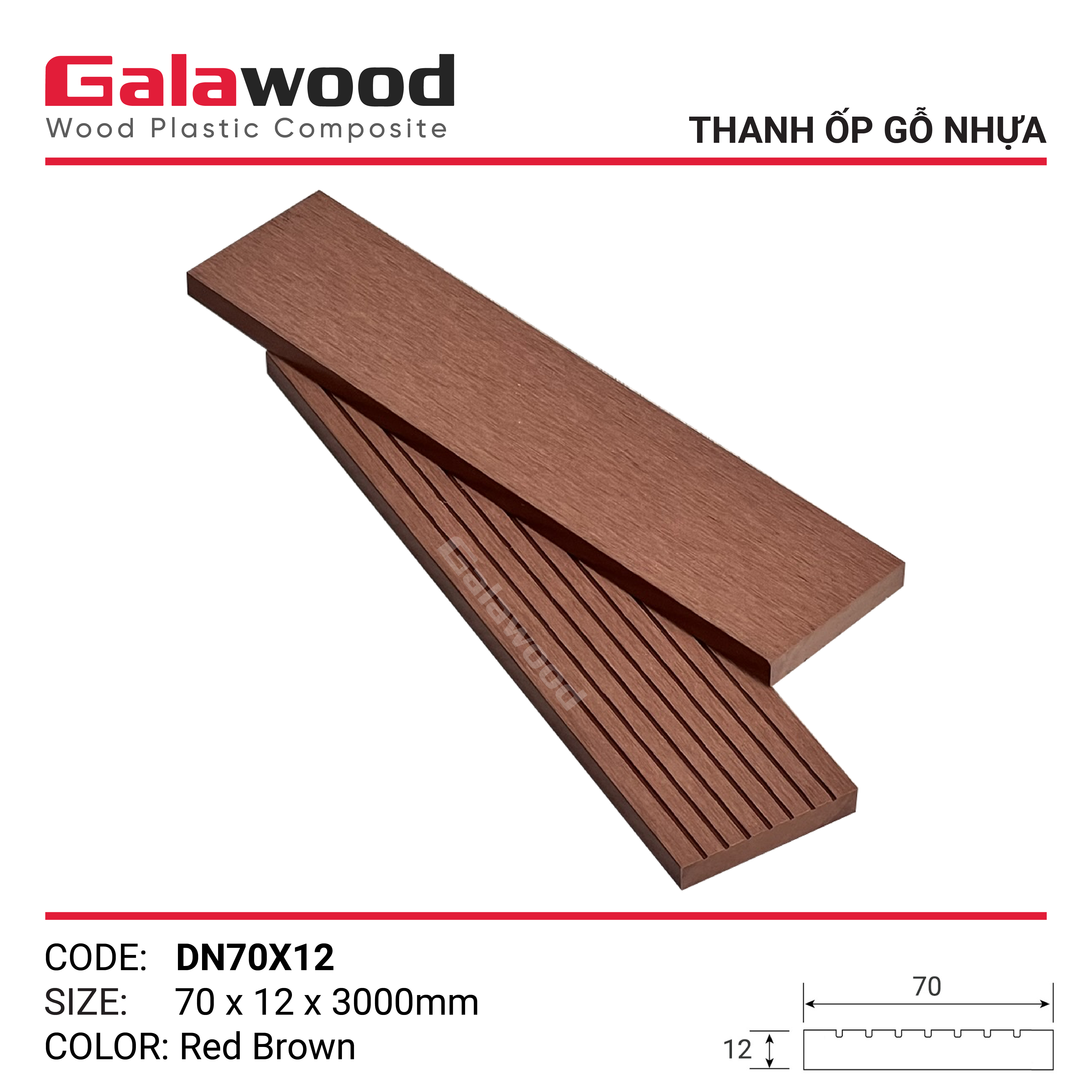 DN70X12 READ BROWN THANH ỐP GỖ NHỰA