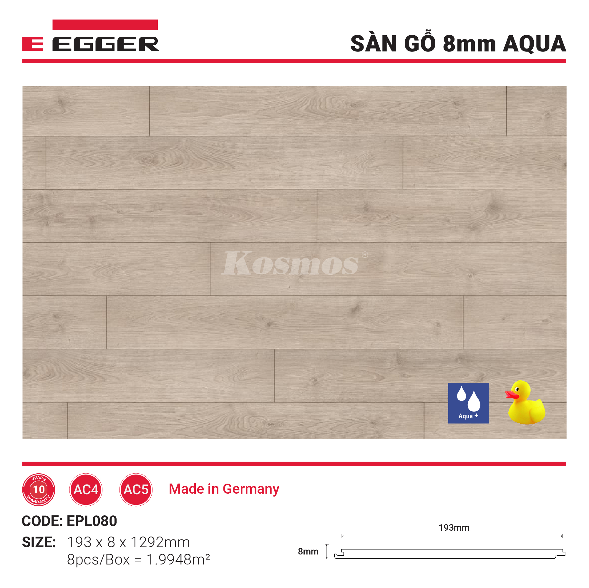 EPL080  Sàn gỗ Egger