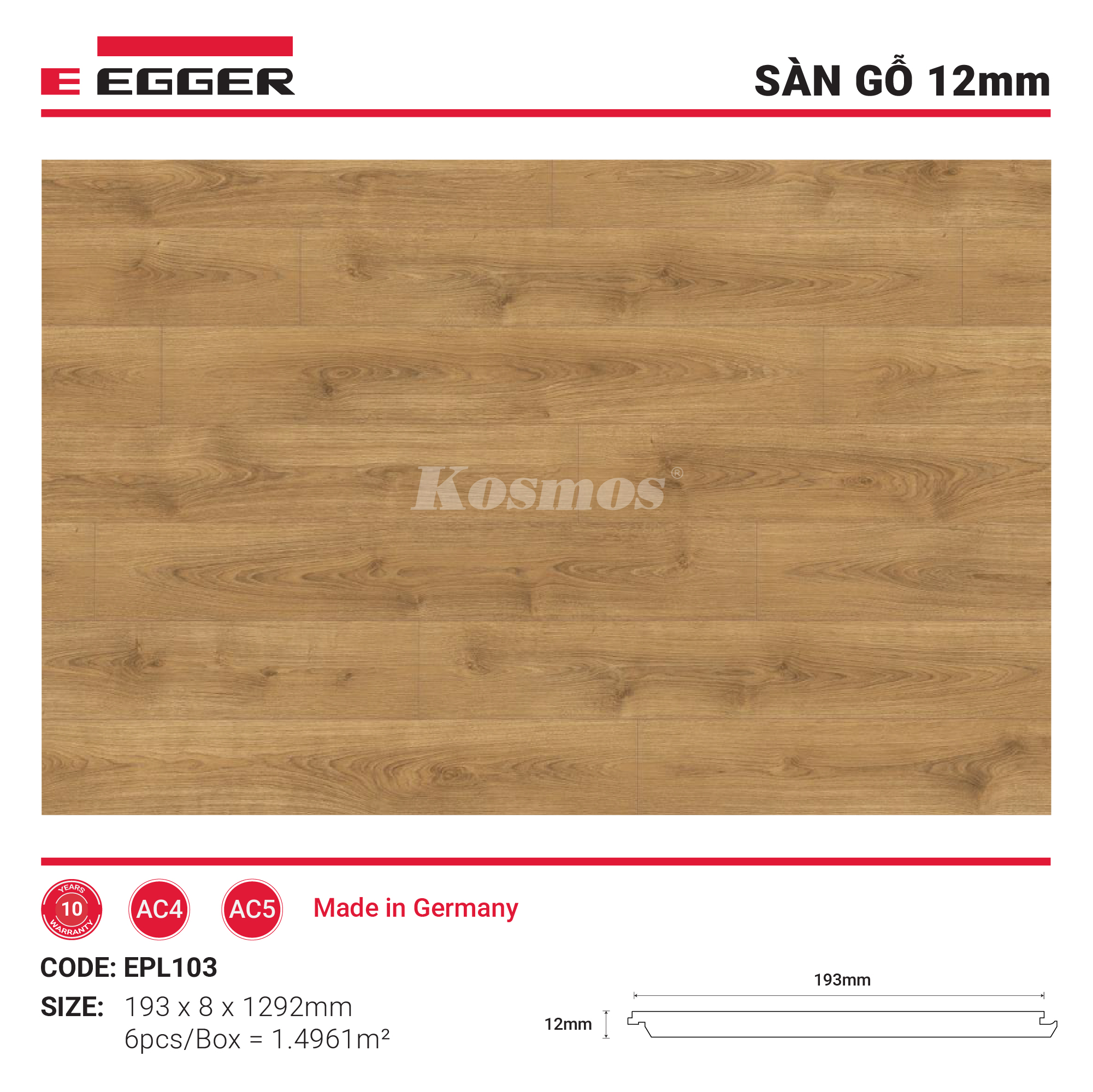 Sàn gỗ Egger EPL103-12MM