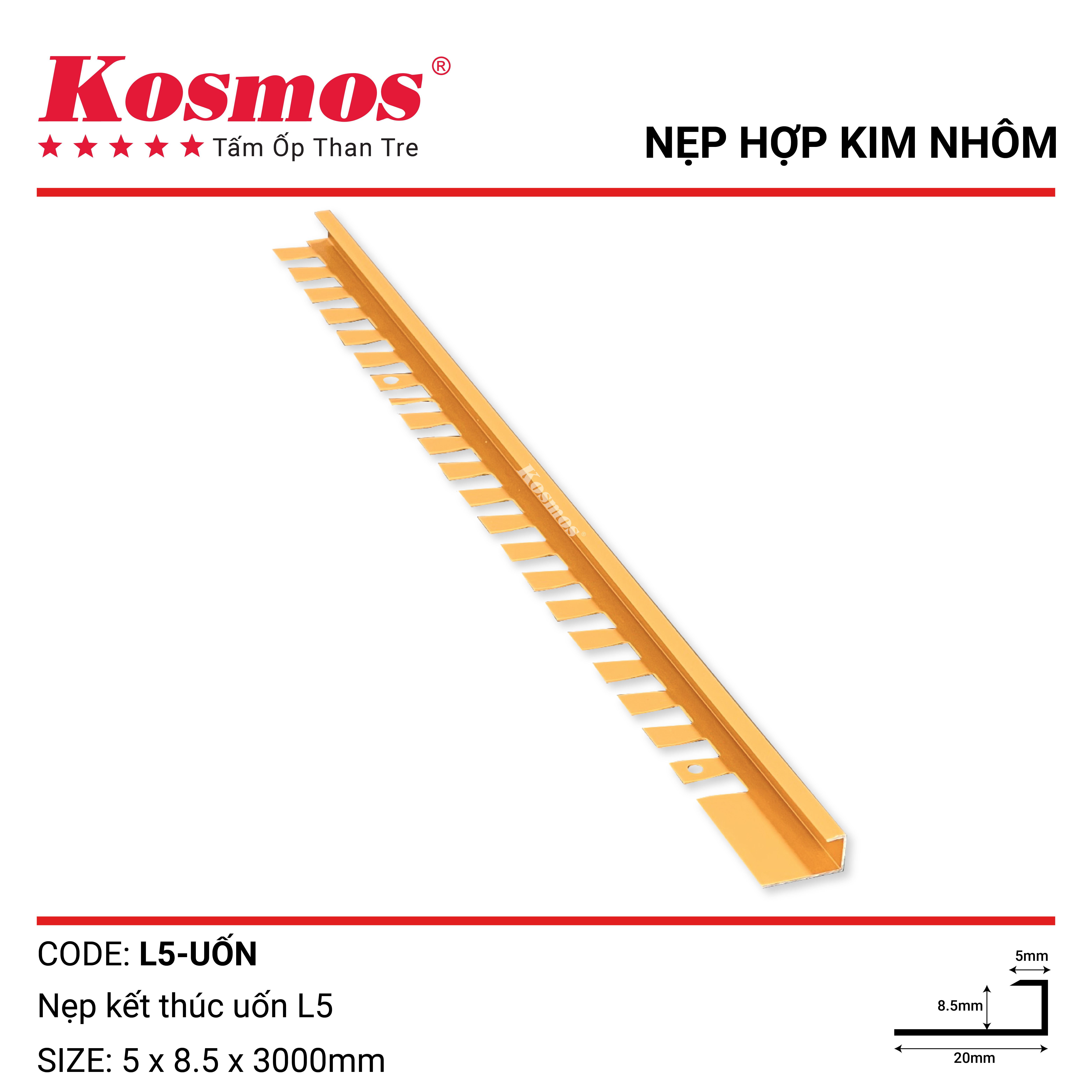 NẸP KẾT THÚC L5 - VÀNG