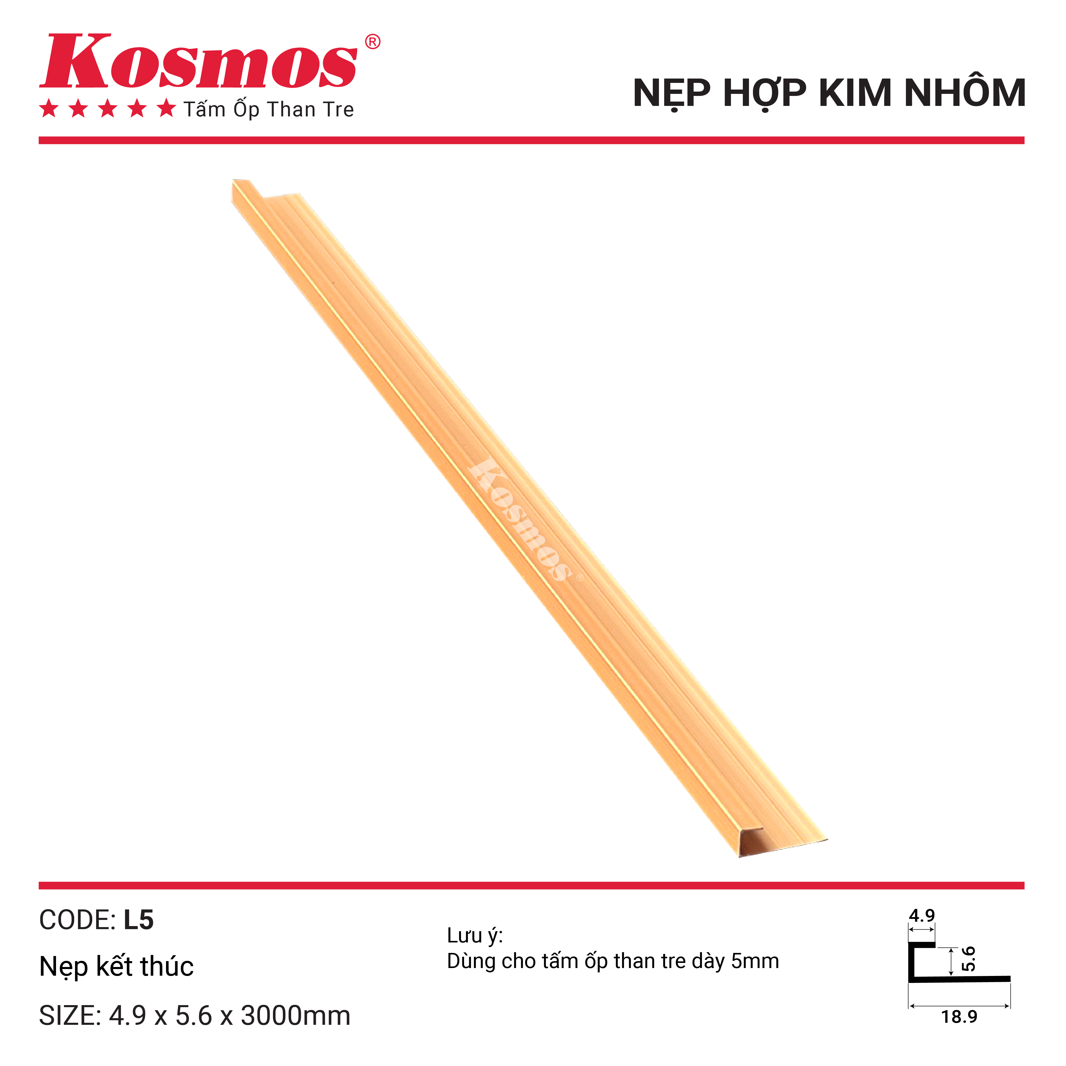 NẸP KẾT THÚC L 5 - VÀNG
