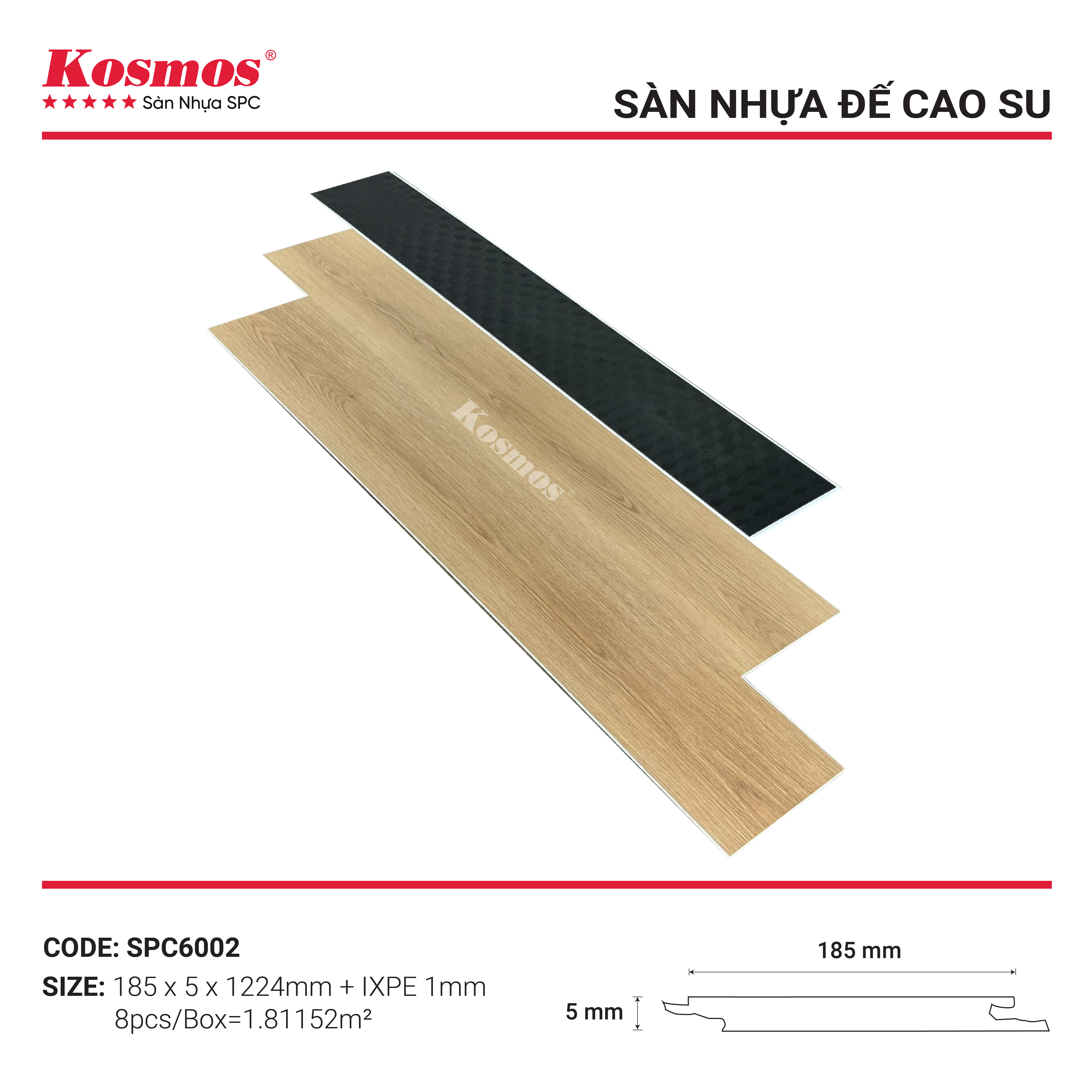 SPC6002 SÀN NHỰA ĐẾ CAO SU KOSMOS