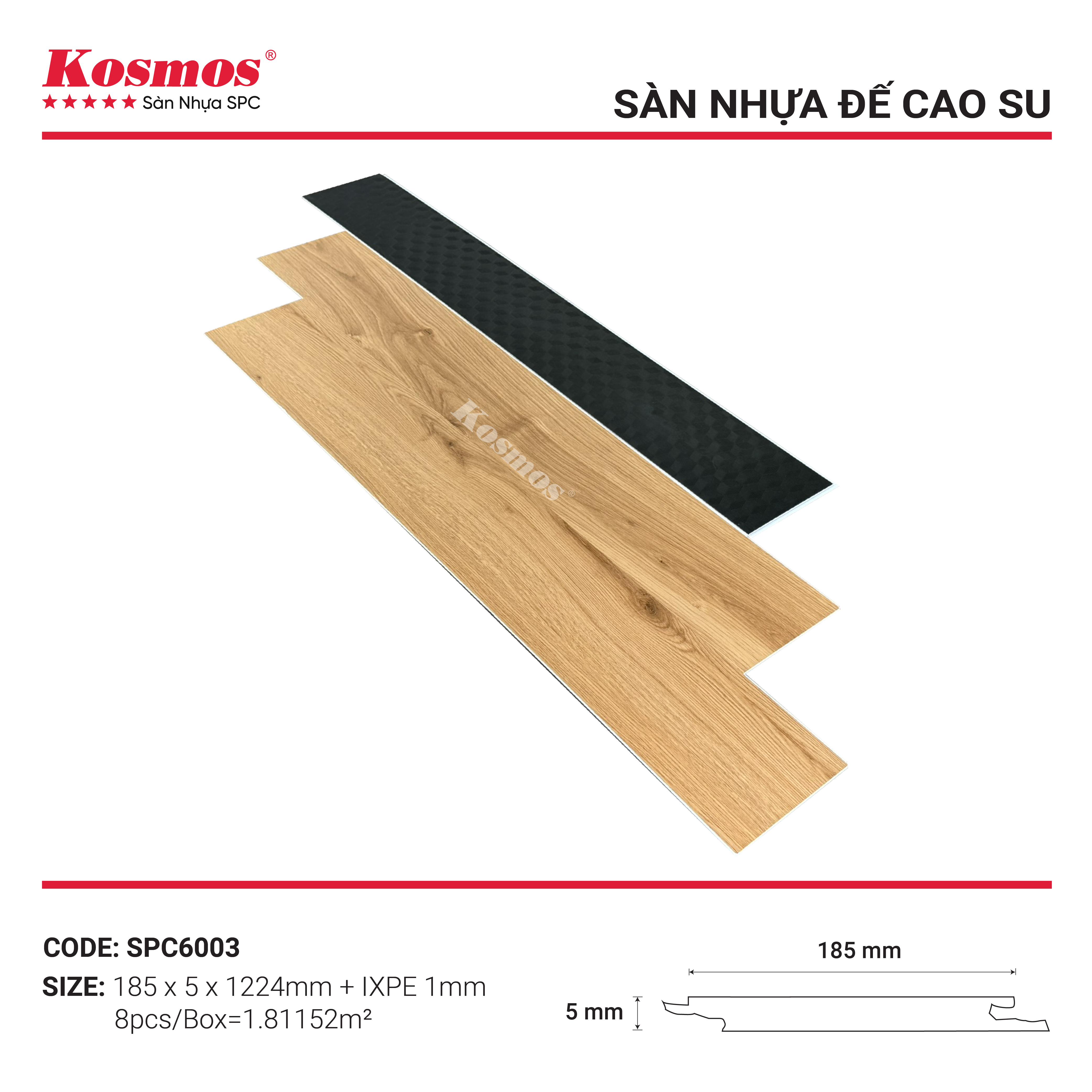 SPC6003 SÀN NHỰA ĐẾ CAO SU KOSMOS