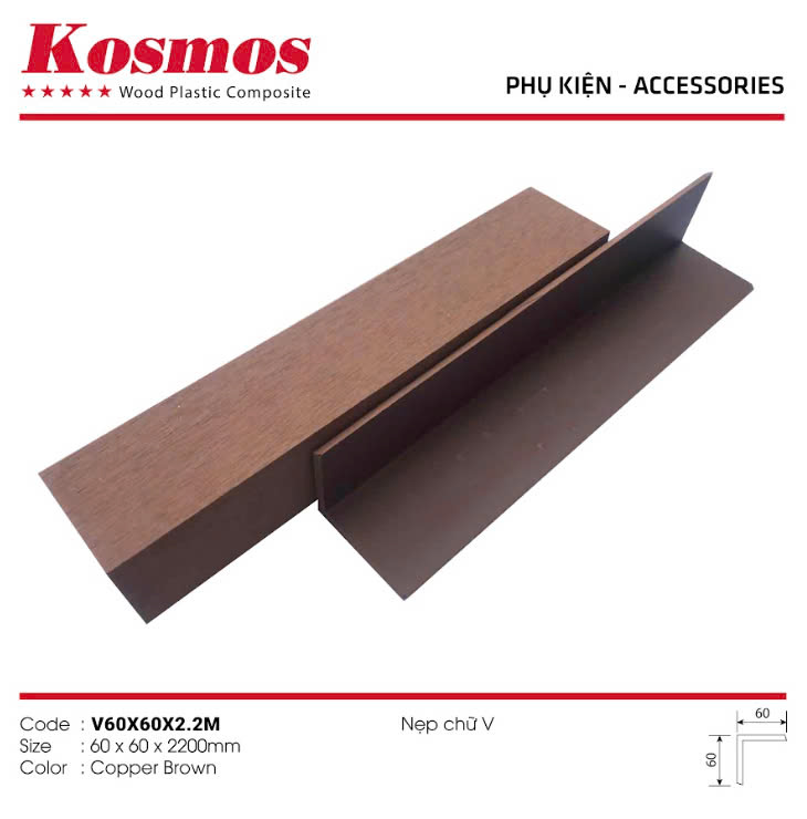 V60x60 –  Copper Brown THANH NẸP GÓC NGOÀI