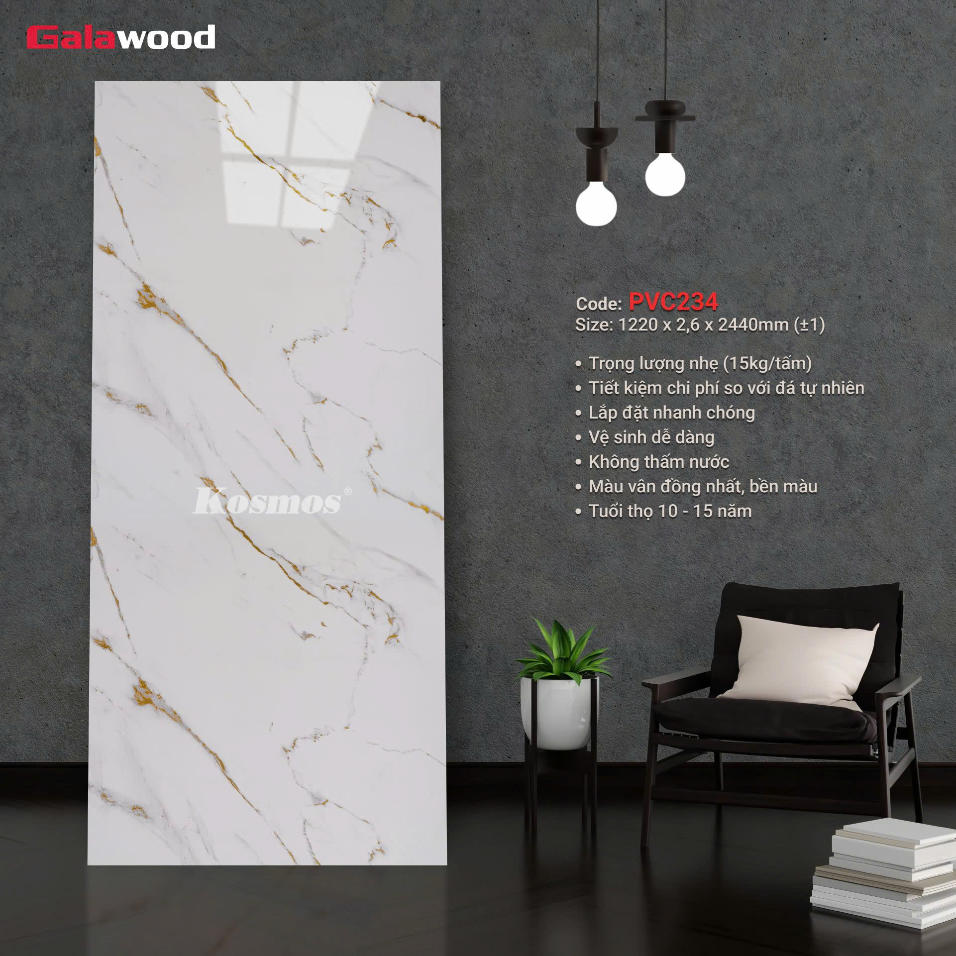 PVC 234  TẤM ỐP GALAWOOD